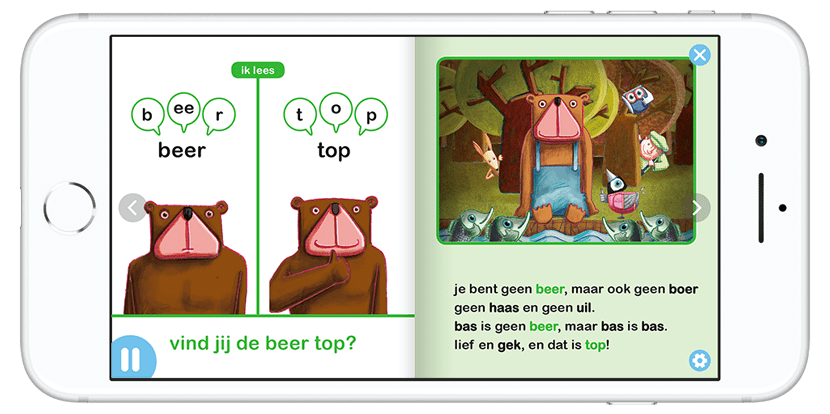 Geanimeerd prentenboek bekijken op smartphone met Fundels Prentenboeken