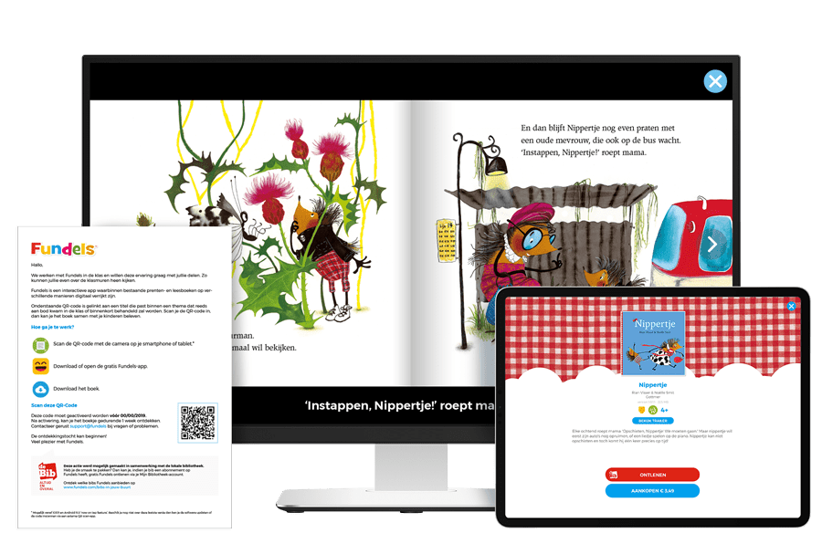Fundels Prentenboeken als huiswerk via opdrachtenblad met QR-code
