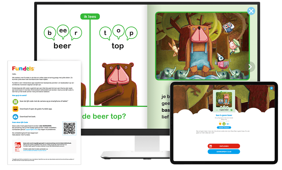 bib_school_bas Fundels Prentenboeken als huiswerk via opdrachtenblad met QR-code
