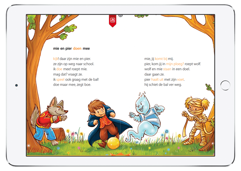iPad_avi_online2 Fundels AVI-Boeken Online de bal van boe lezen op tablet