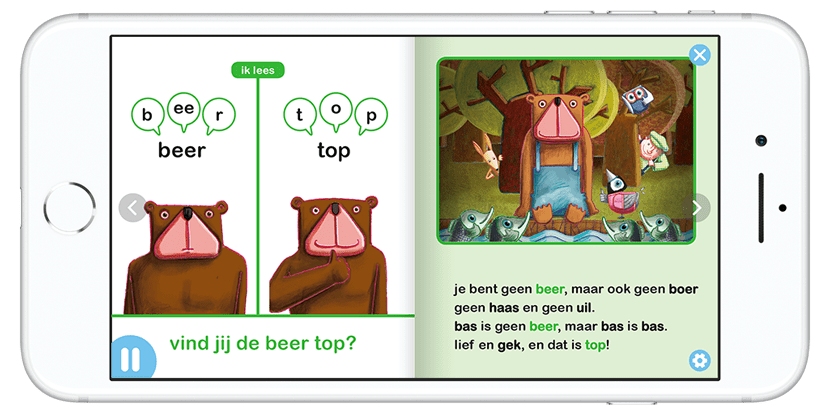 iPhone_read_bas_w830 Geanimeerd prentenboek bekijken op smartphone met Fundels Prentenboeken